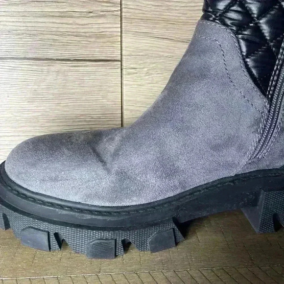 Women’s Nine West Slip On Black And Gray Chunky Size 9m Boots - Picture 10 of 16